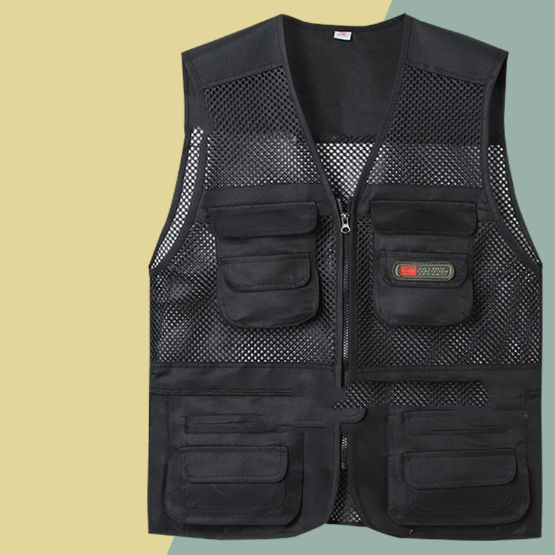 🔥🦺【XL-4XL】🔥 Ежедневен елек с много джобове, подходящ за туризъм, пътуване, риболов и фотография.