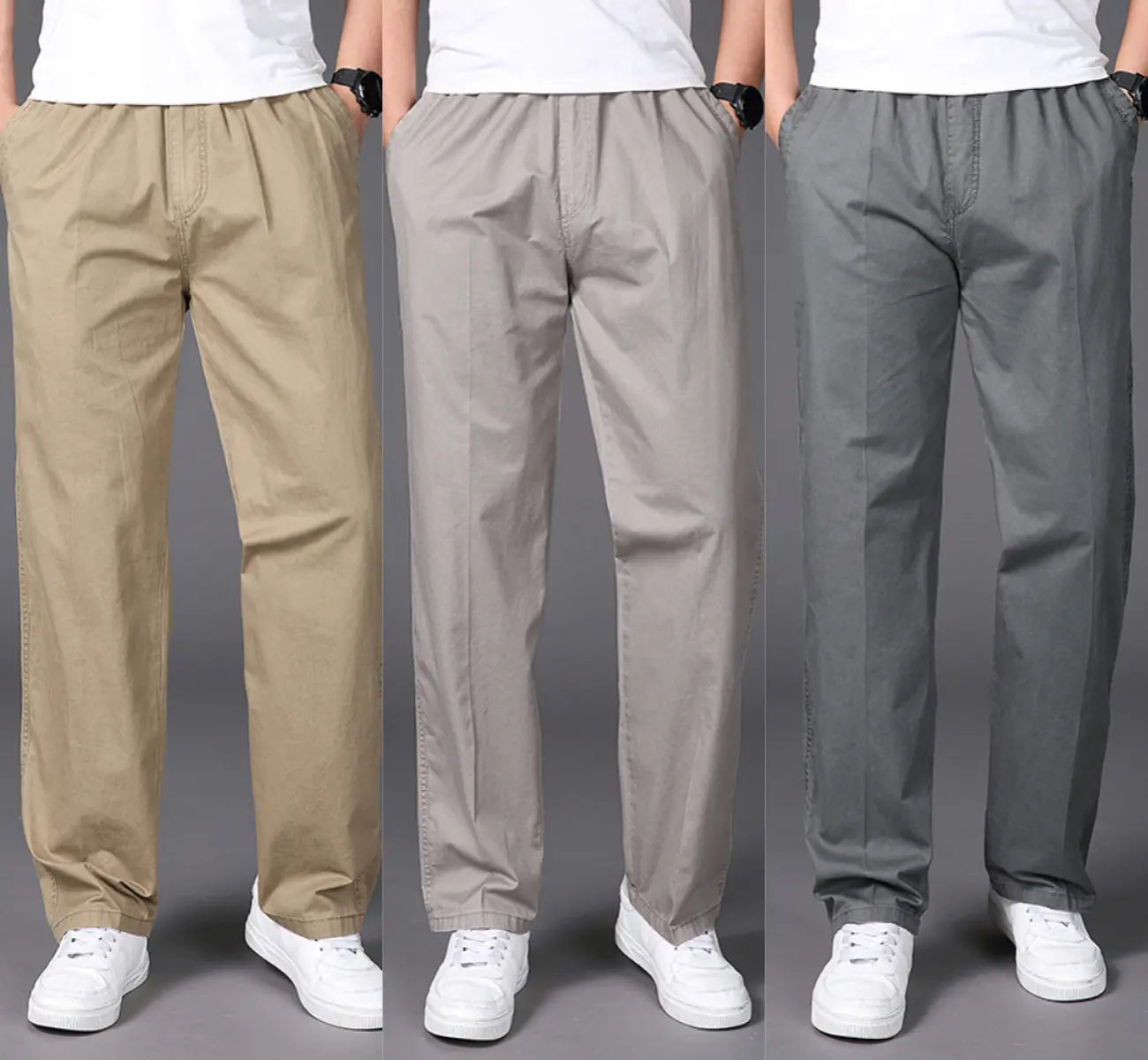 🔥👖【50% zniżki】【50-130 kg】2026 Nowe męskie spodnie casualowe z prostymi nogawkami, luźne, oddychające i nieobcisłe