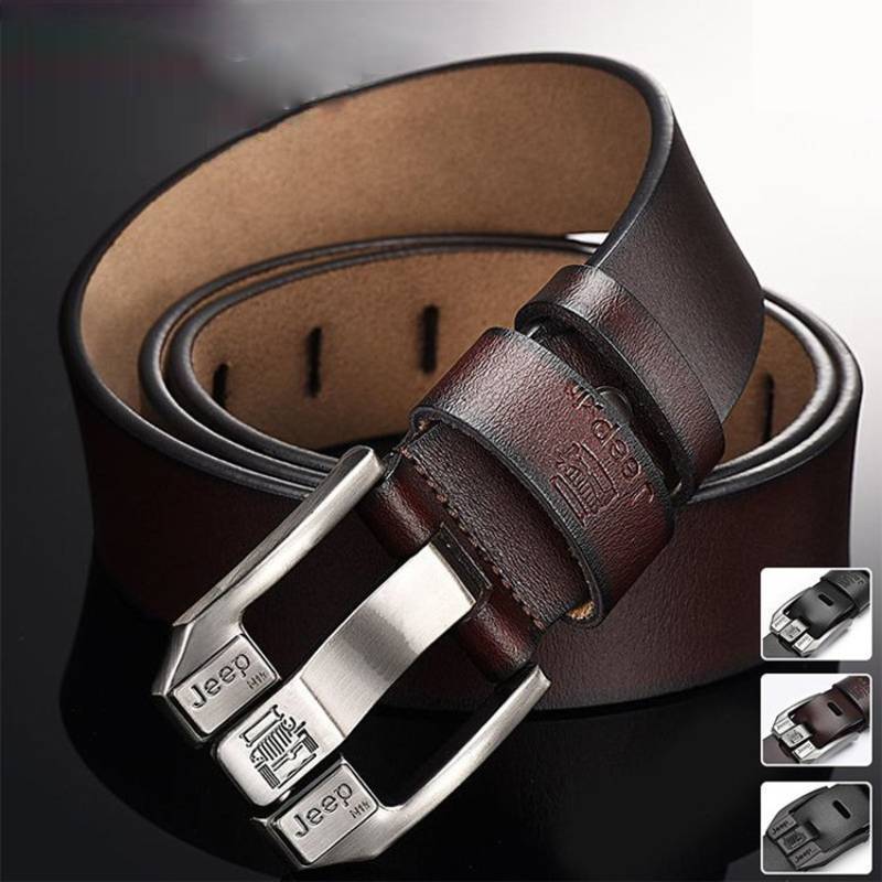 👖Visokokakovostni moški retro pas, jeans pas z zaponko iz pravega usnja, preprosta in modna zaponka, izbrano enoslojno goveje usnje, močno in vzdržljivo