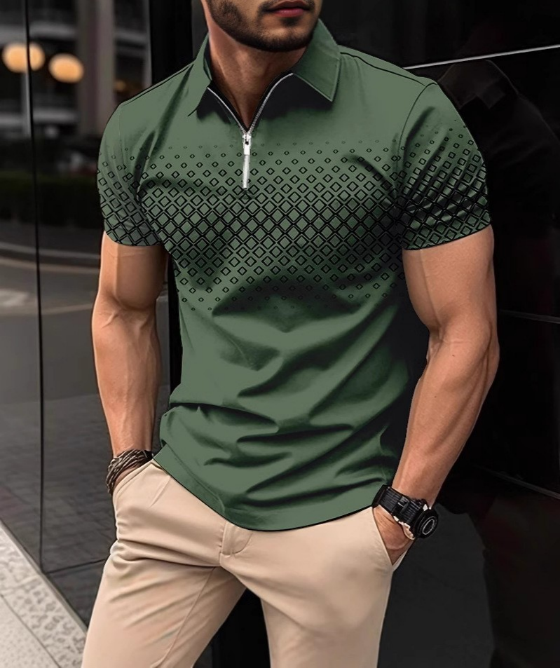 👕【S-5XL】Мъжка тениска с поло яка за лятото, подходяща за ежедневно носене, ласкае фигурата и подчертава линията на раменете и пропорциите.