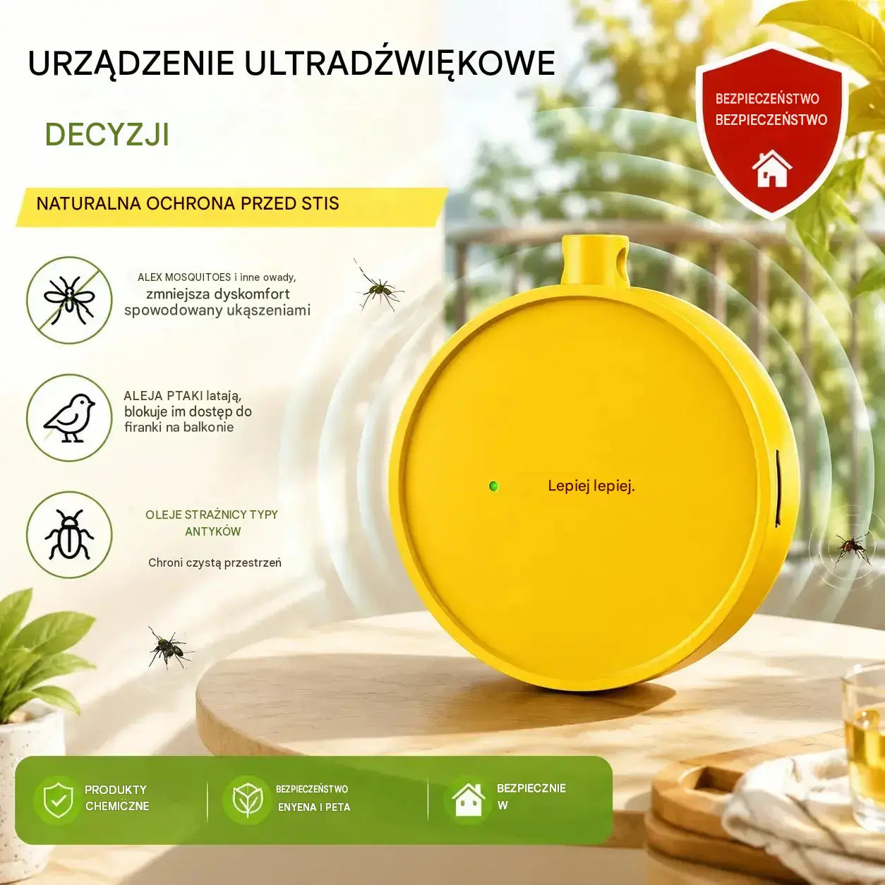 🔥【2 sztuka】🐦 Przenośny ultradźwiękowy odstraszacz ptaków | Automatyczny odstraszacz gołębi, idealny na balkony, do ogrodów i przestrzeni zewnętrznych