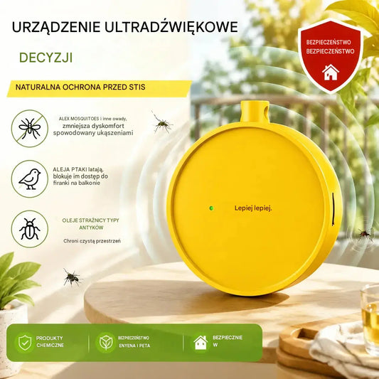 🔥【2 sztuka】🐦 Przenośny ultradźwiękowy odstraszacz ptaków | Automatyczny odstraszacz gołębi, idealny na balkony, do ogrodów i przestrzeni zewnętrznych
