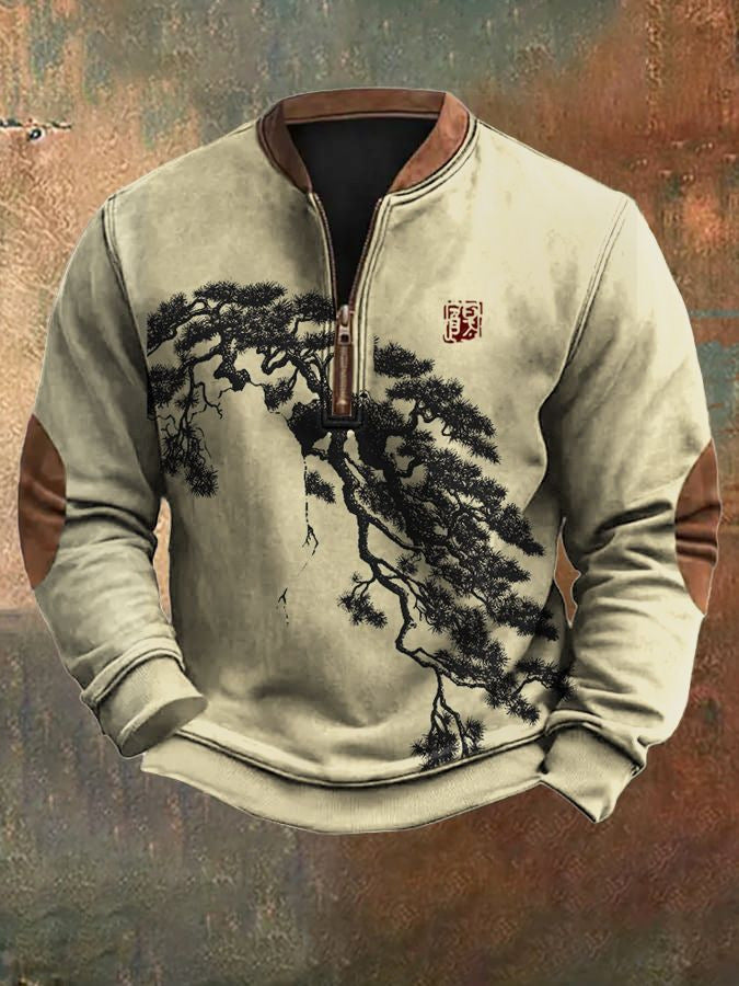 🔥【45% kedvezmény】【S-5XL】2025 őszi/téli új, 3D nyomtatott, félcipzáras férfi pulóver