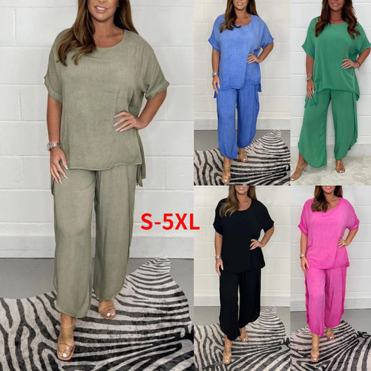 💞【S-5XL】💥2025 Jarní a Léto Klasická dámská móda Velká velikost Ležérní Neformální oblek