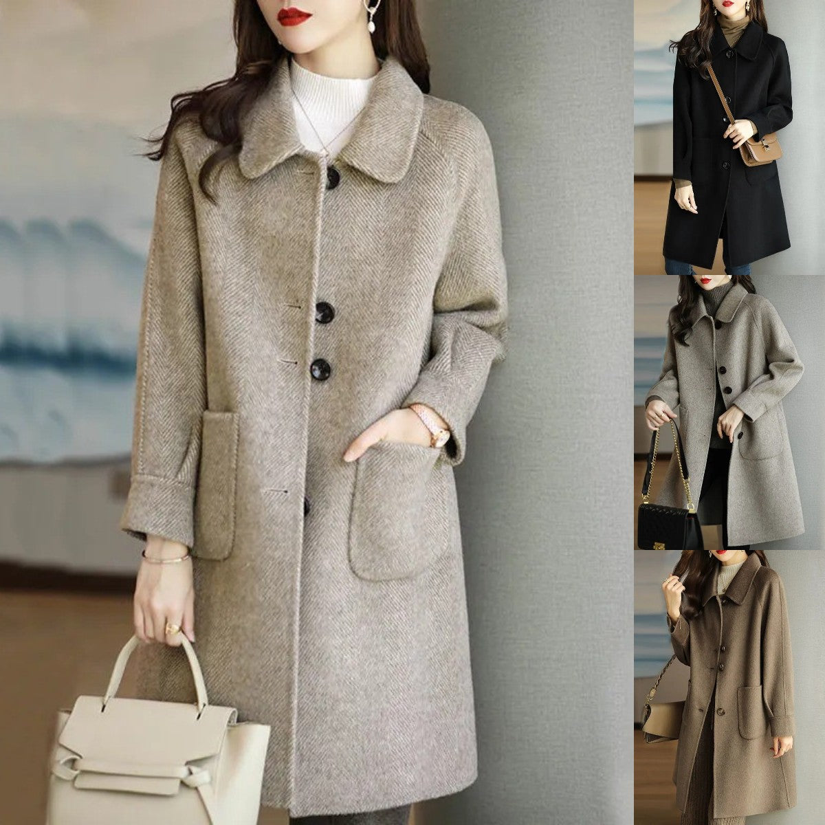 🔥🔥【50% popust】Nov debel plašč jeseni in zime 2025, srednje dolg, oprijet kroj