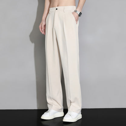 👖 50% zniżki! 🔥 Męskie spodnie letnie o luźnym kroju (4-120 kg), wykonane z jedwabiu lodowcowego, szybkoschnące, luźne, proste nogawki.
