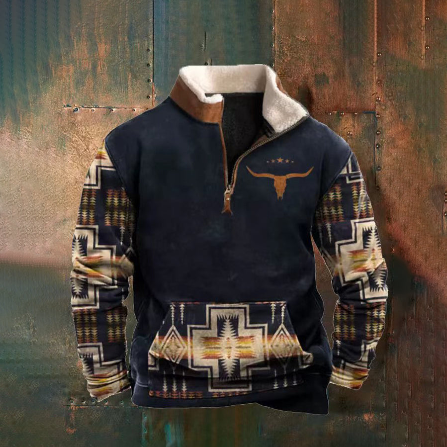 👕【35% ОТСТЪПКА】【S-4XL】2025 Есенно-зимен мъжки моден, топъл пуловер с дълъг ръкав и 3D щампа