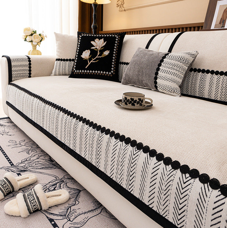 🏠🏠【50% ОТСТЪПКА！！！！】2025, нова висококачествена възглавница за диван в античен стил, целогодишен вариант, фиксирана неплъзгаща се покривка