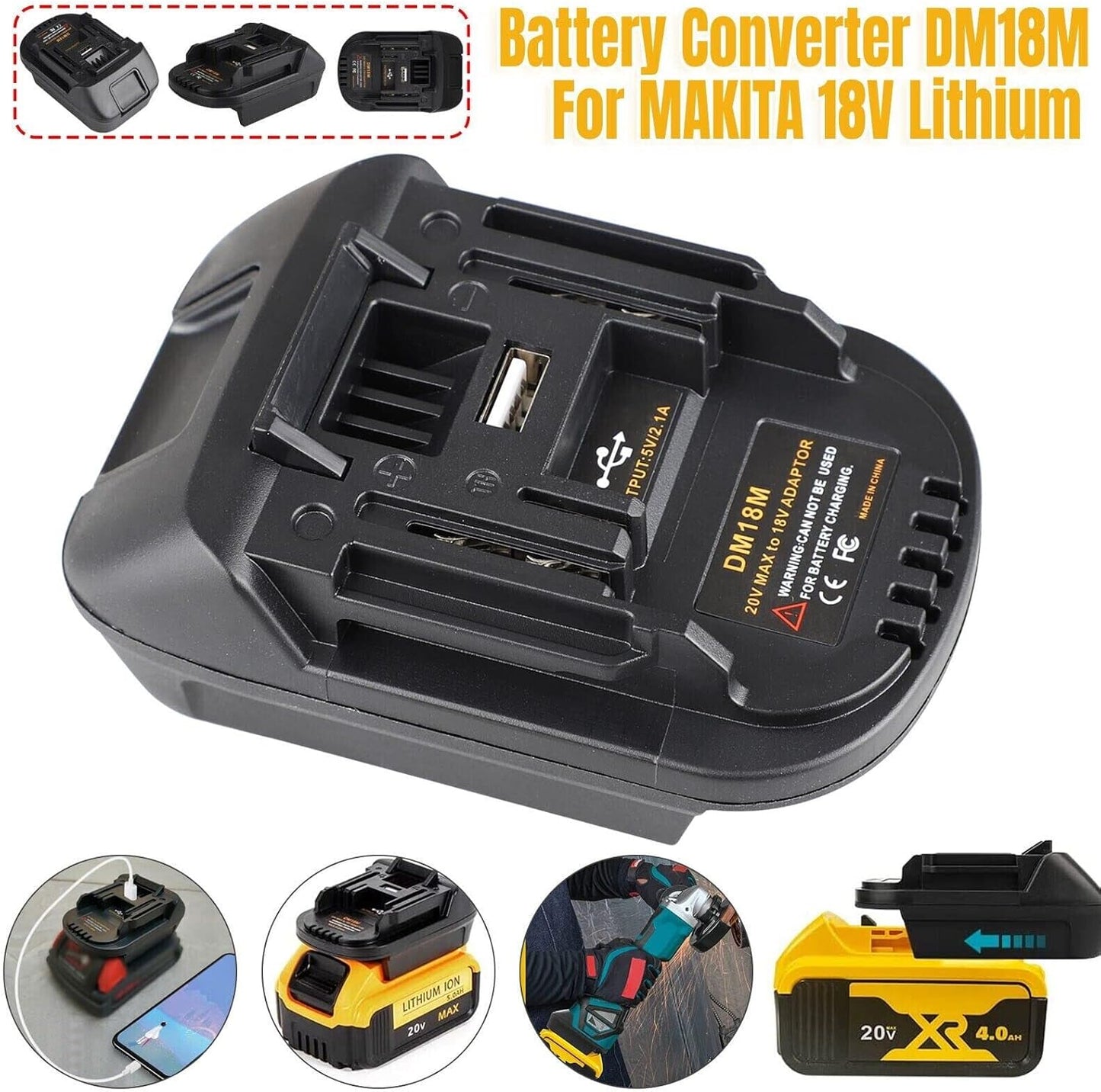 ⚡【Pago contra entrega✅️】Adaptador de batería de litio para herramientas de batería de 18 V