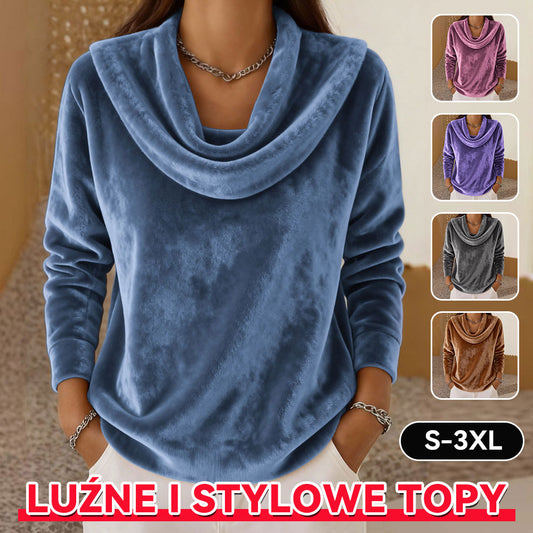 🔥🔥【Zľava 50%】【S-3XL】Nová jesenno-zimná kolekcia 2026, dámska voľná módna plyšová mikina s dlhým rukávom, jednofarebná