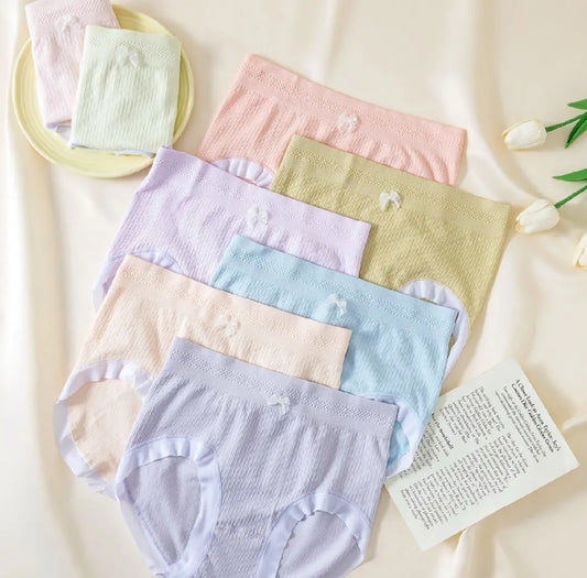 🎀💟【8 sztuk】【40-90kg】Prosta i wygodna bielizna damska z wysokim stanem, oddychająca, antybakteryjna, wykonana z czystej bawełny