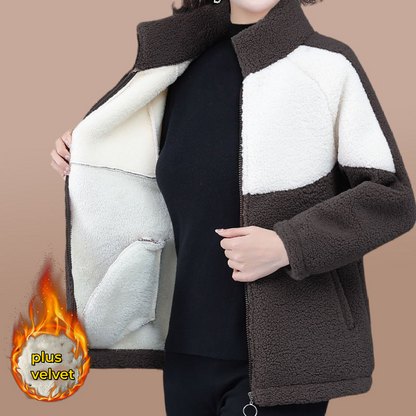 【🔥Половина цена за есен и зима】☃️❄️Ново кадифено яке от агнешка вълна за есен и зима 2025 г