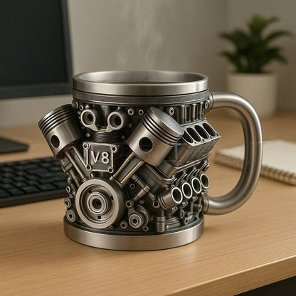 🎁☕🚗Creative Engine V6V8 Kubek do kawy ze stali nierdzewnej