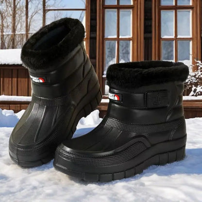 ♥️♥️【40-45】【Nowy produkt】Wyściełane polarem, ciepłe, wodoodporne buty męskie do użytku na zewnątrz, wytrzymałe, buty wodne i śniegowce za kostkę lub za kostkę.