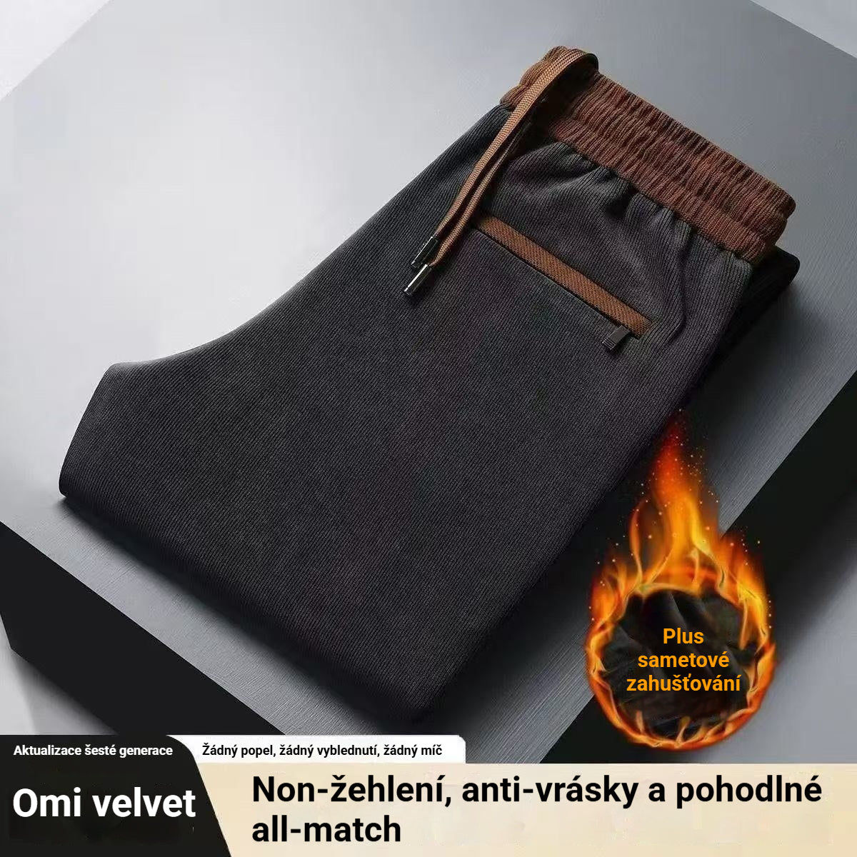 🔥 🔥Podzimní/zimní volnočasové kalhoty - všestranné, volného střihu, s fleecovou podšívkou, zesílené tepláky