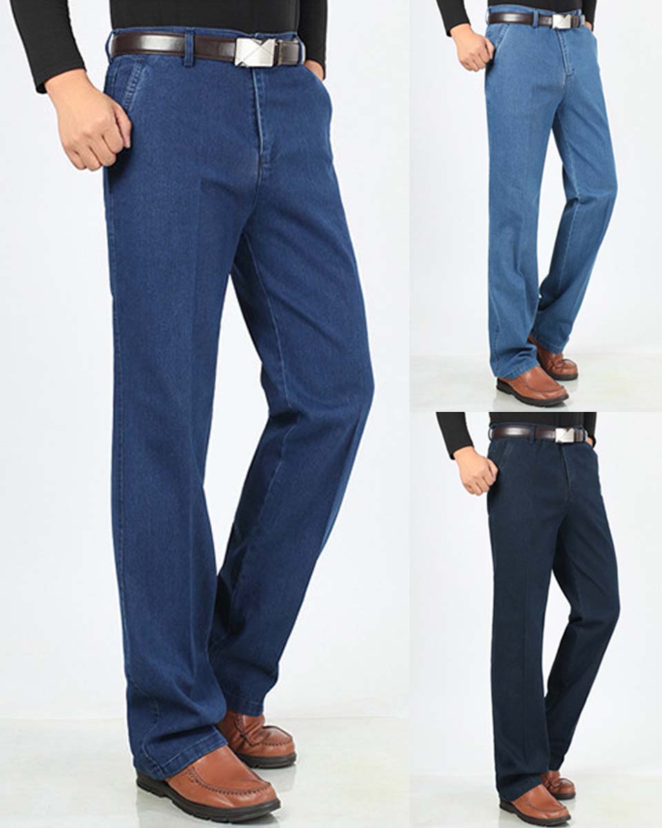 👖 2025 г. нови мъжки дънки с висока талия с голям размер