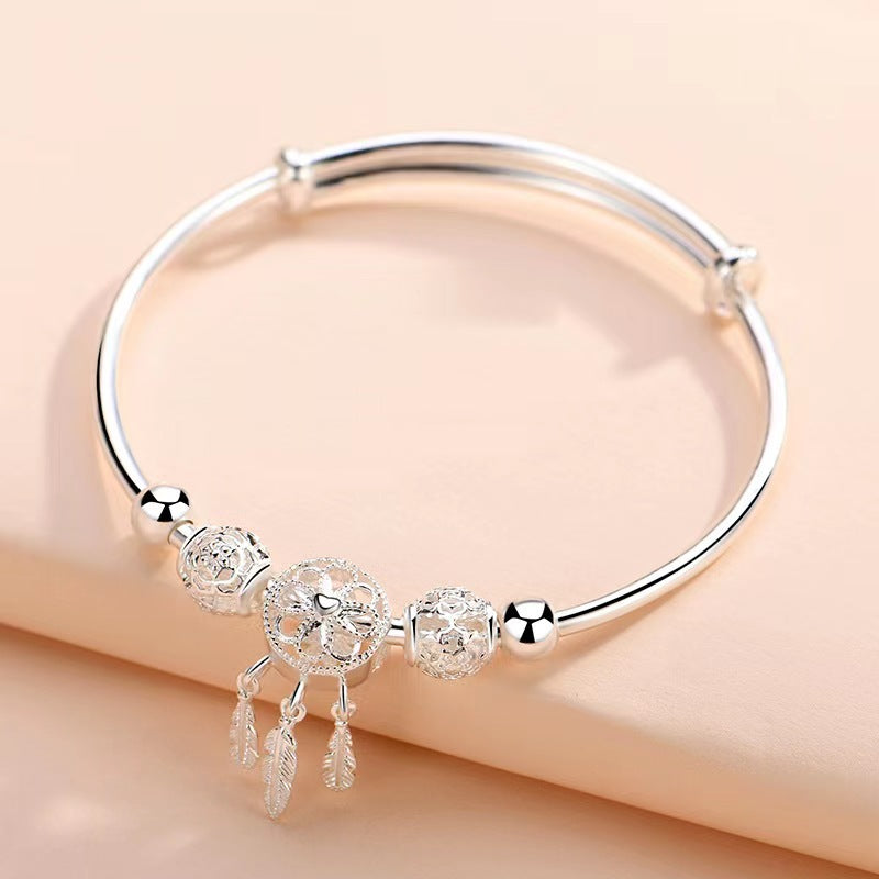 💖Urocza i elegancka bransoletka ze srebra próby 925 z personalizowanym dzwoneczkiem i regulowaną długością.
