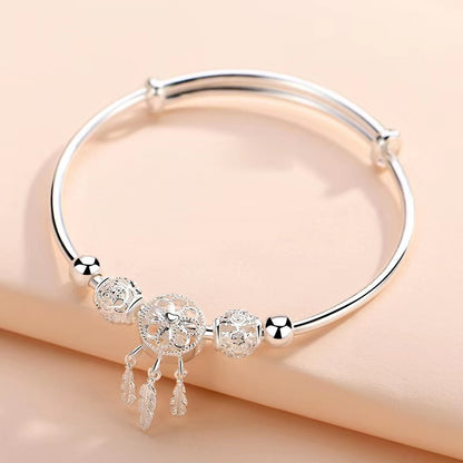 💖Urocza i elegancka bransoletka ze srebra próby 925 z personalizowanym dzwoneczkiem i regulowaną długością.