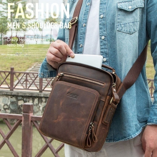🎉👜【Nový produkt🔥】【Omezené zásoby】Pánské módní byznys ležérní taška přes rameno pravá kůže-Z
