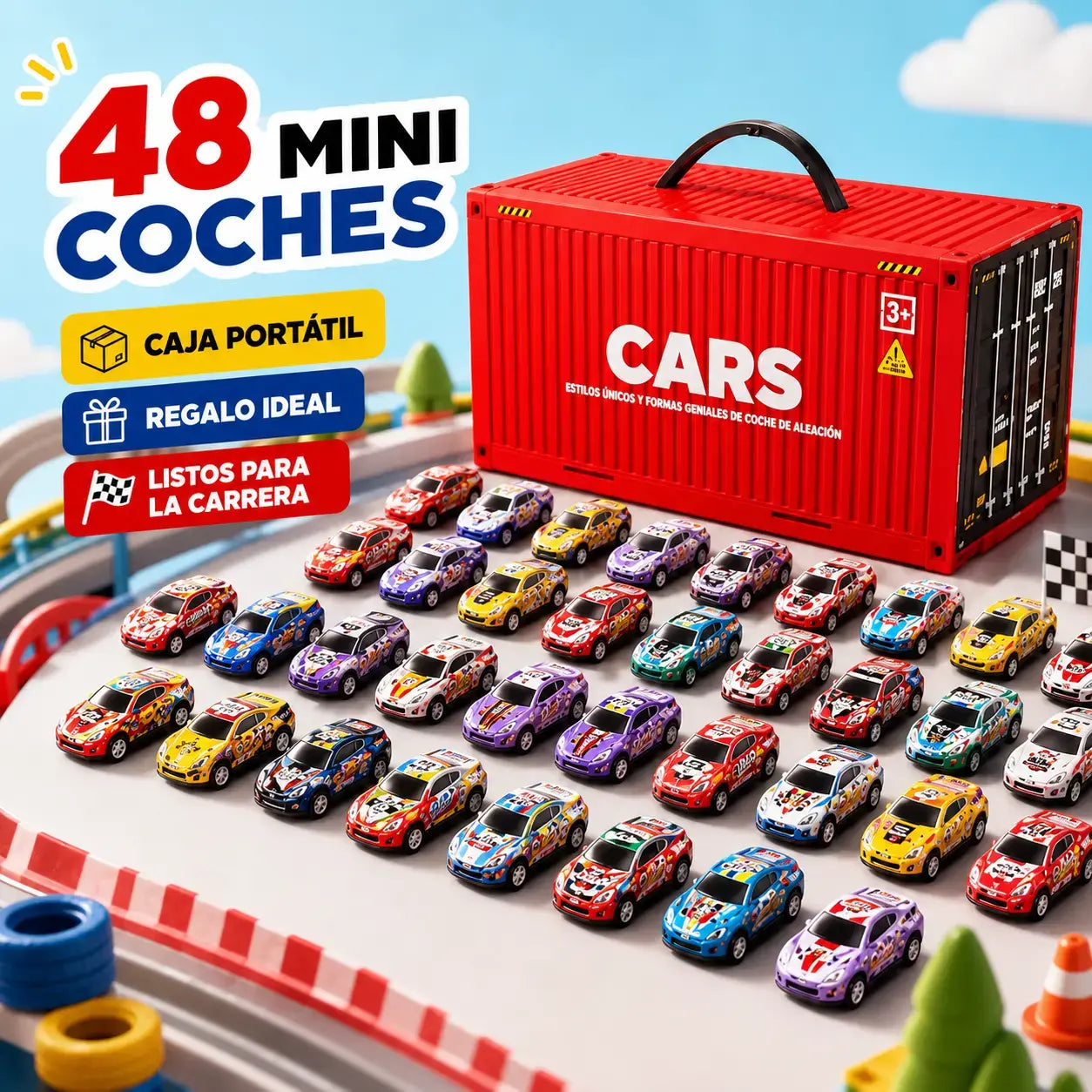 【50% taniej】🎁48 odczepianych miniaturowych autek z wbudowanym garażem