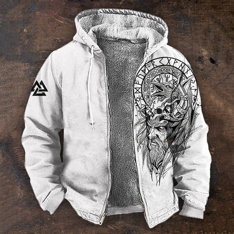 👨‍💻🧥✨【S-5XL】30% kedvezmény🔥Új, divatos, retró, kapucnis, cipzáras férfi pulóver 3D digitális nyomtatással