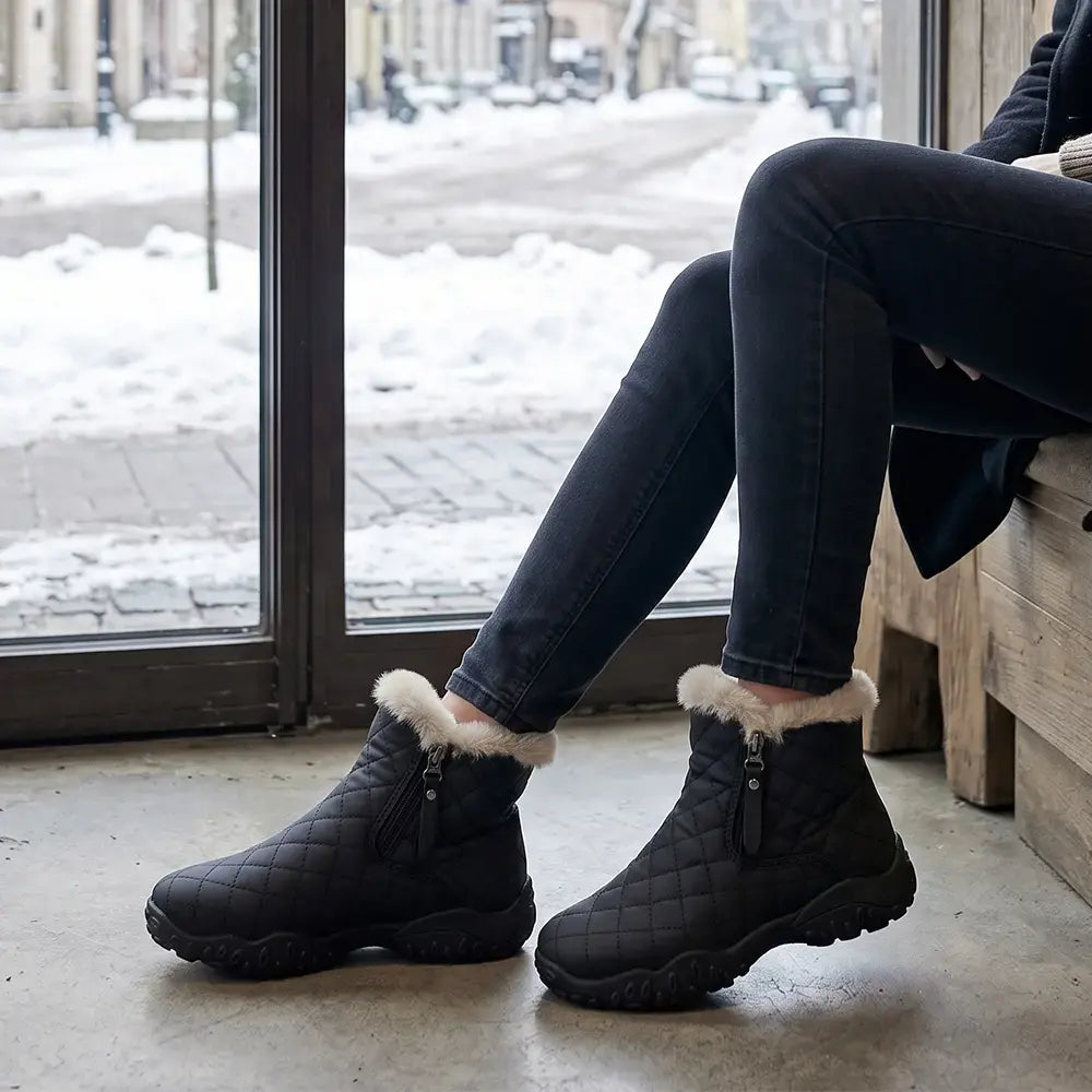 【35 – 40】Dámske snehule – novinka pre rok 2026, zateplené zimné čižmy s hrubou podrážkou, štýlové a teplé členkové čižmy