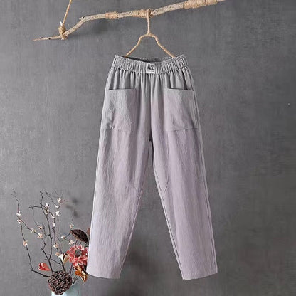 🌿🌈Ограничена по време оферта【M-4XL】Летни нови дамски панталони с широки крачоли за 2026 г., дишащи и удобни ежедневни панталони