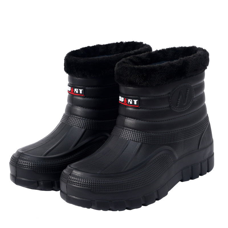♥️♥️【40-45】【Nowy produkt】Wyściełane polarem, ciepłe, wodoodporne buty męskie do użytku na zewnątrz, wytrzymałe, buty wodne i śniegowce za kostkę lub za kostkę.