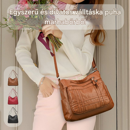 👜【50% kedvezmény】Modern, egyszerű válltáska puha bőrből, tágas válltáska utazótáskához