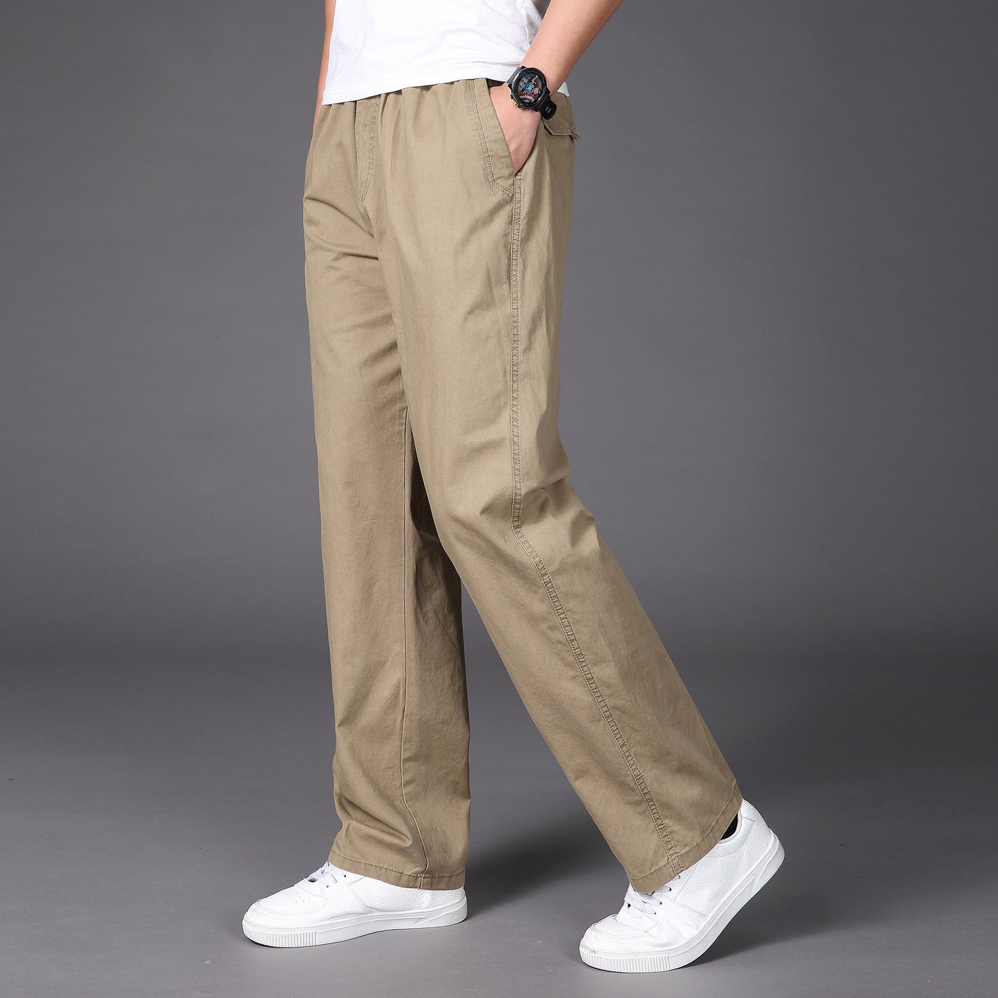 🔥👖【50% отстъпка】【50-130 кг】2026 Нови мъжки ежедневни прави панталони, голям размер