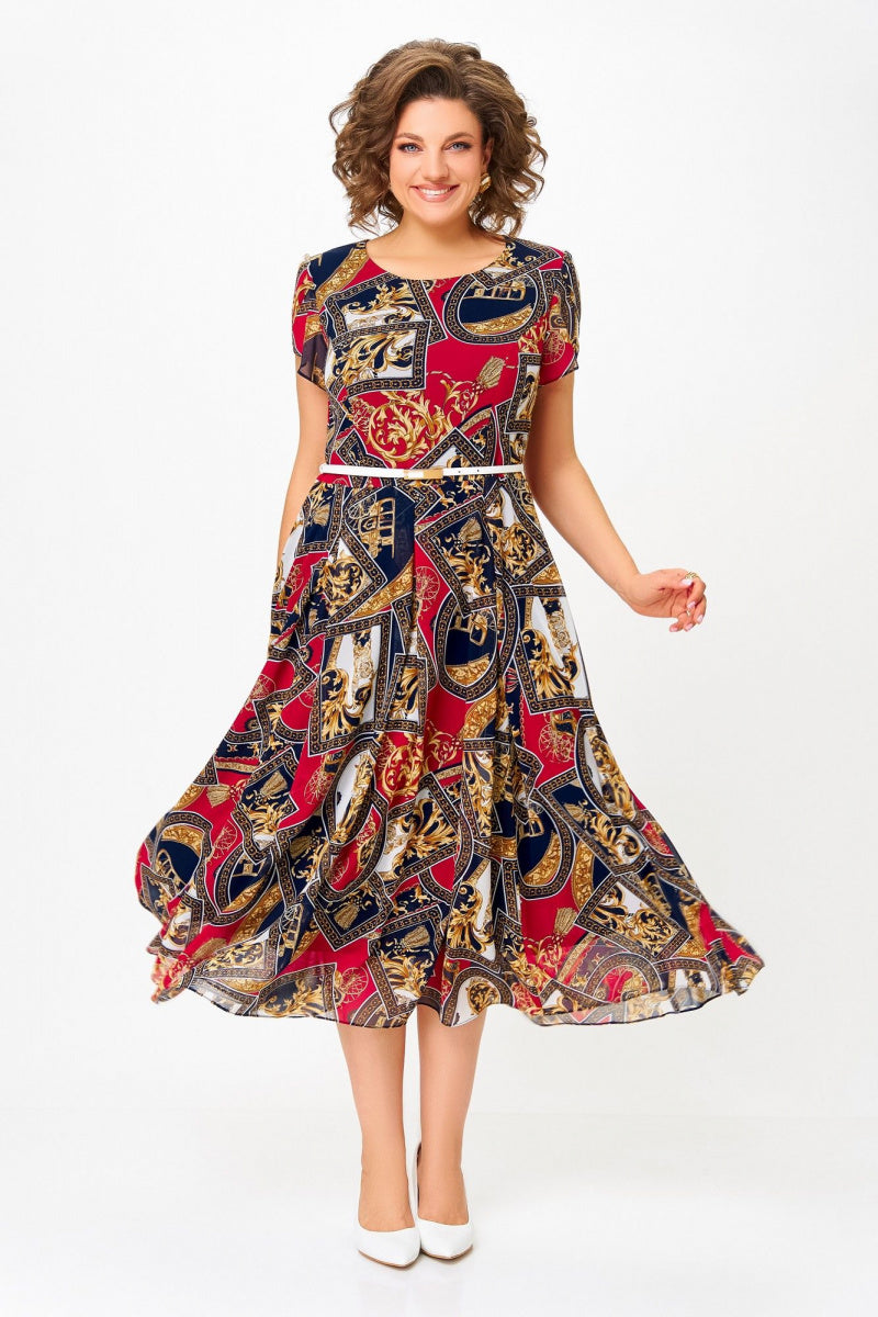 [S-5XL]Rochie elegantă cu imprimeu retro｜Croială subțire și feminină｜Ascunde șoldurile｜Confortabilă și vaporoasă