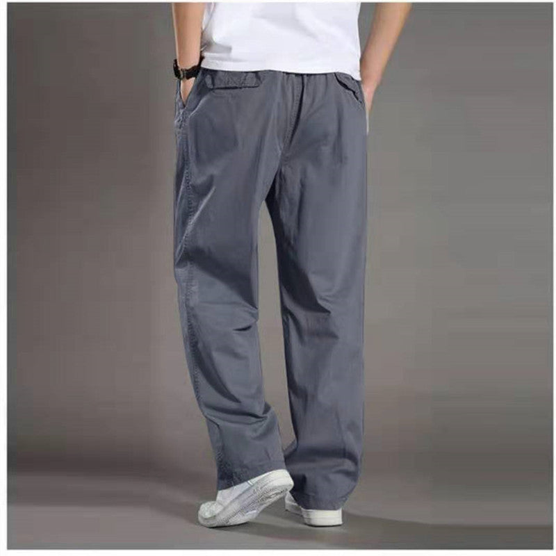 🔥👖【50% kedvezmény】【50-130KG】2025 Új Férfi Lezser Egyenes Nadrág Plus Méretben