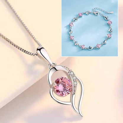 ✨✨【Kup 1, a 1 otrzymasz gratis】💎Serce oceanu 925 srebro bransoletka + naszyjnik zestaw-4238649.