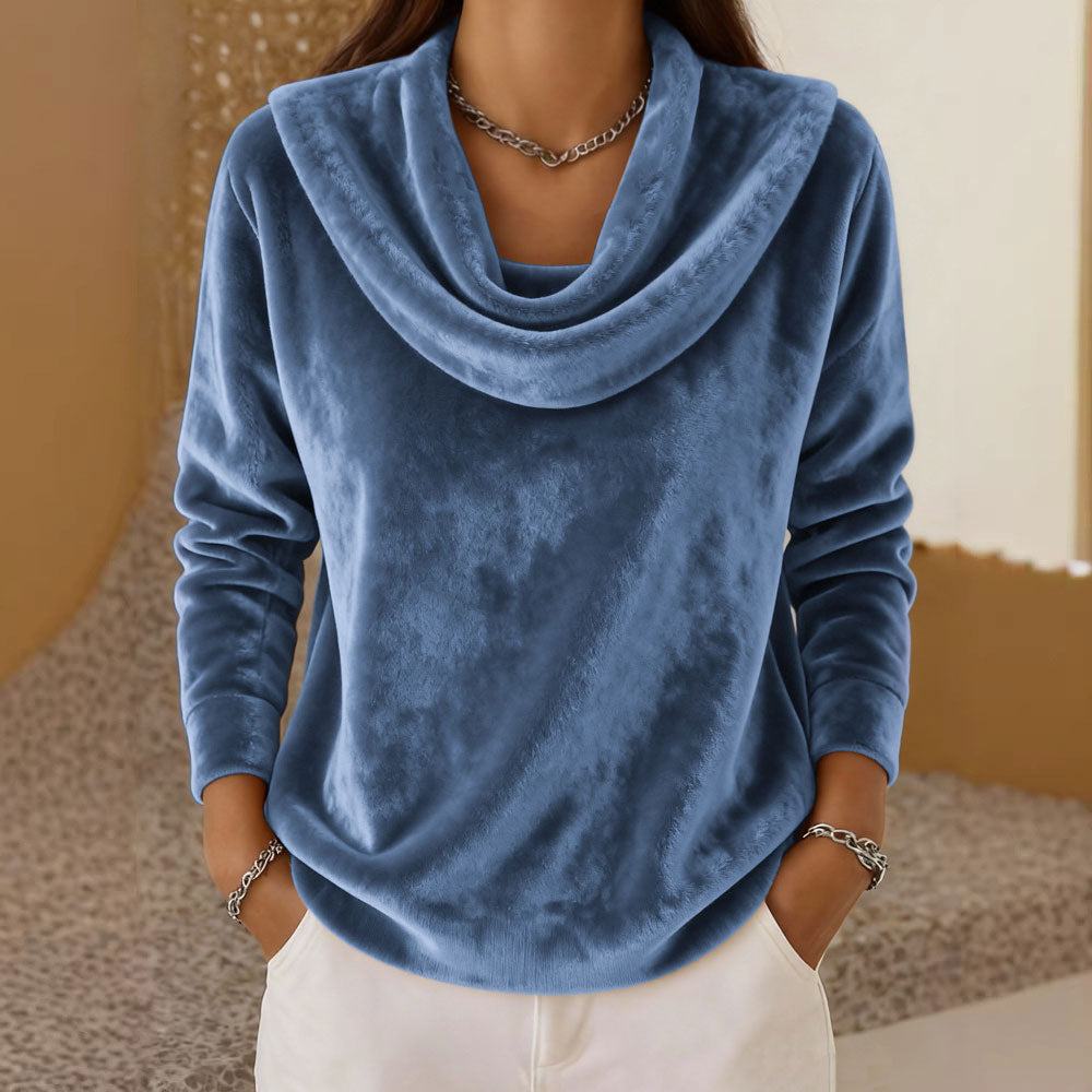 🔥🔥【Zľava 50%】【S-3XL】Nová jesenno-zimná kolekcia 2026, dámska voľná módna plyšová mikina s dlhým rukávom, jednofarebná