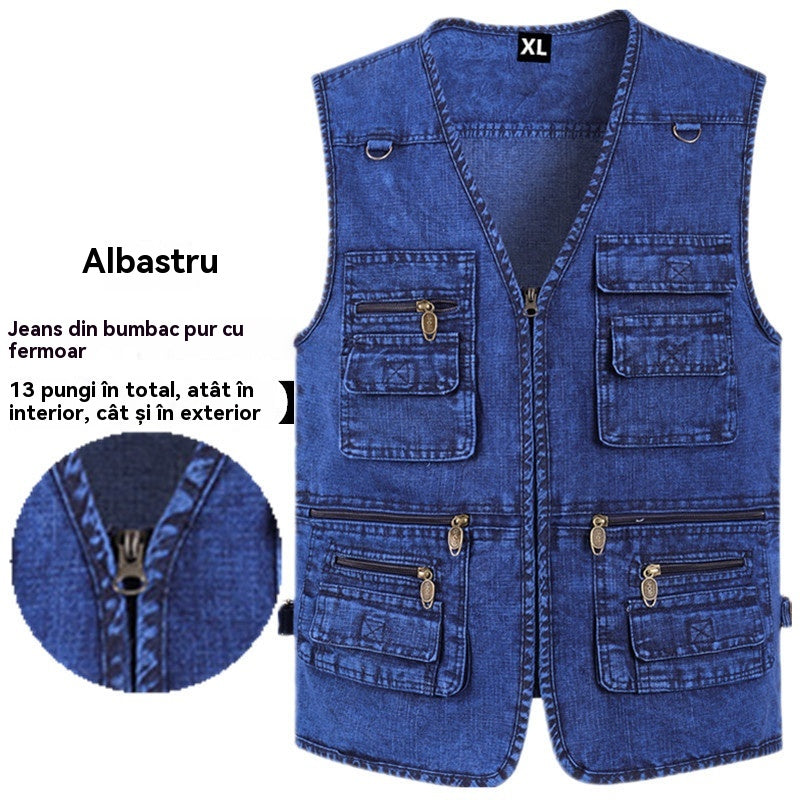 🔥 🦺50% REDUCERE【XL-7XL】Design atemporal, manoperă solidă - o vestă care se potrivește întotdeauna