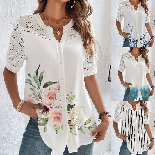 🎁 [S-5XL] Nove majice s kratkimi rokavi, cvetlični potiski, lepe in udobne