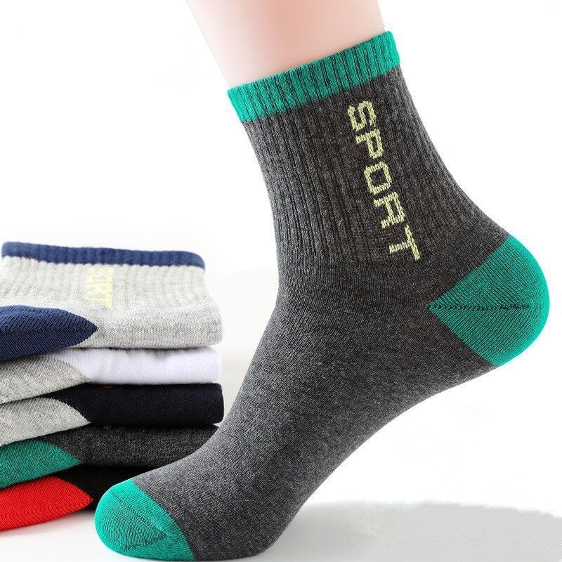 🧦Kupte 5 kusů a získejte 5 kusů zdarma【10 párů】Zářivé, odolné vůči zápachu a absorbující pot sportovní ponožky pro muže