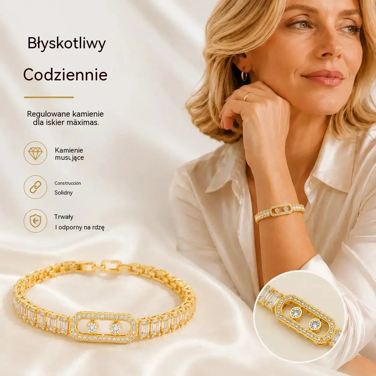 ✨ 50% zniżki! 🔷Nowa bransoletka ze złota 18k dla kobiet