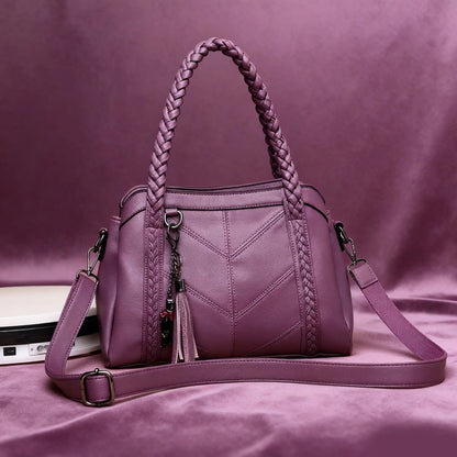 👜💟【50% ZNIŻKI】Torba z miękkiej skóry, torebka, duża pojemność, trzy przegrody, wodoodporna i odporna na zarysowania