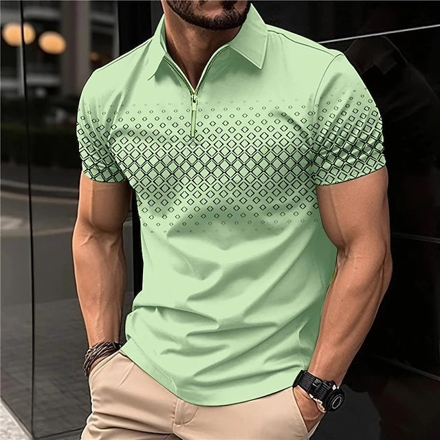 👕【S-5XL】Мъжка тениска с поло яка за лятото, подходяща за ежедневно носене, ласкае фигурата и подчертава линията на раменете и пропорциите.
