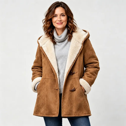 50% RABATU 💖 Elegancki i ciepły płaszcz damski z imitacji zamszu, z polarową podszewką. Rozmiary S–5XL, idealny na zimę.