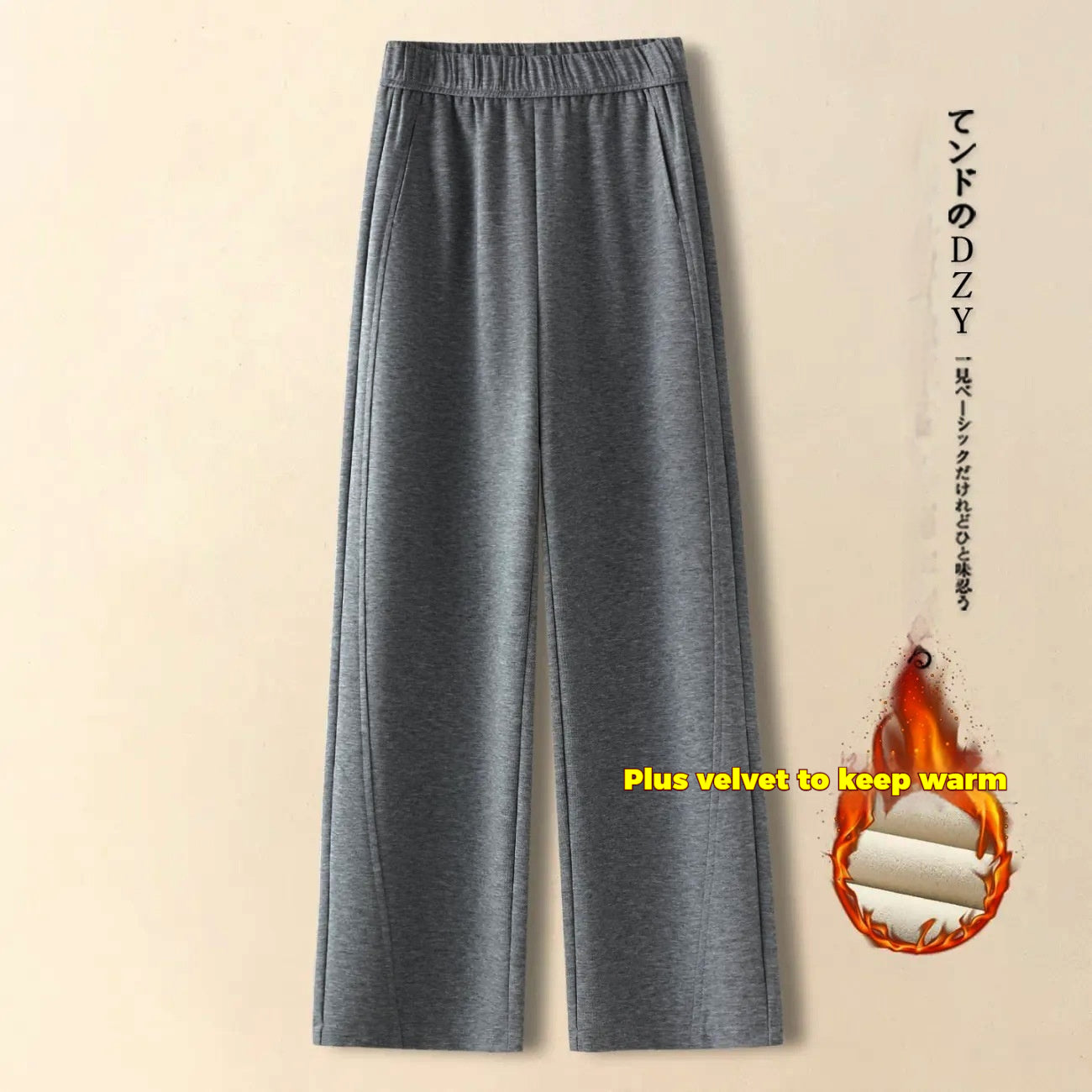 👖【M-2XL】Nove jesensko/zimske oprijete široke hlače iz imitacije kašmirja. Zimska podloga iz flisa, odebeljena, z visokim pasom, drapirana