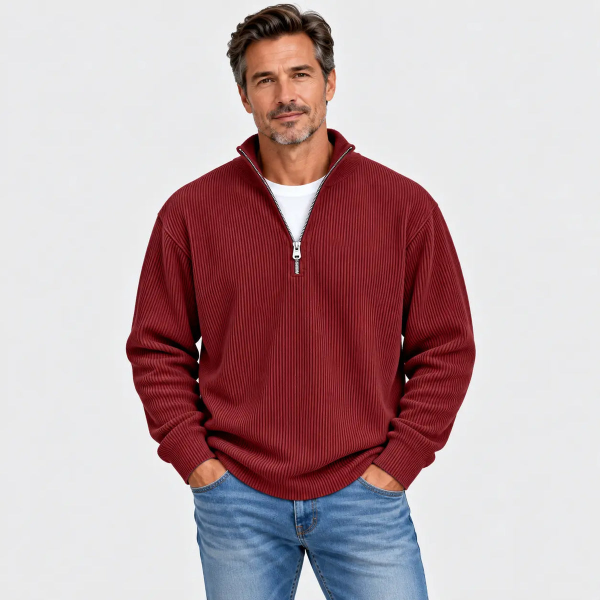 【S-5XL】Nueva sudadera para hombre con cuello alzado, otoño/invierno