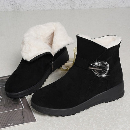 👢【30% отстъпка】【35-40】2025 Нови дебели кадифени къси ботуши, топли неплъзгащи се снежни ботуши