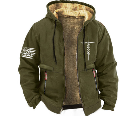 🔥🧥🔥【S-3XL】 Modna, jesienna i zimowa, pogrubiona, aksamitna kurtka męska na co dzień