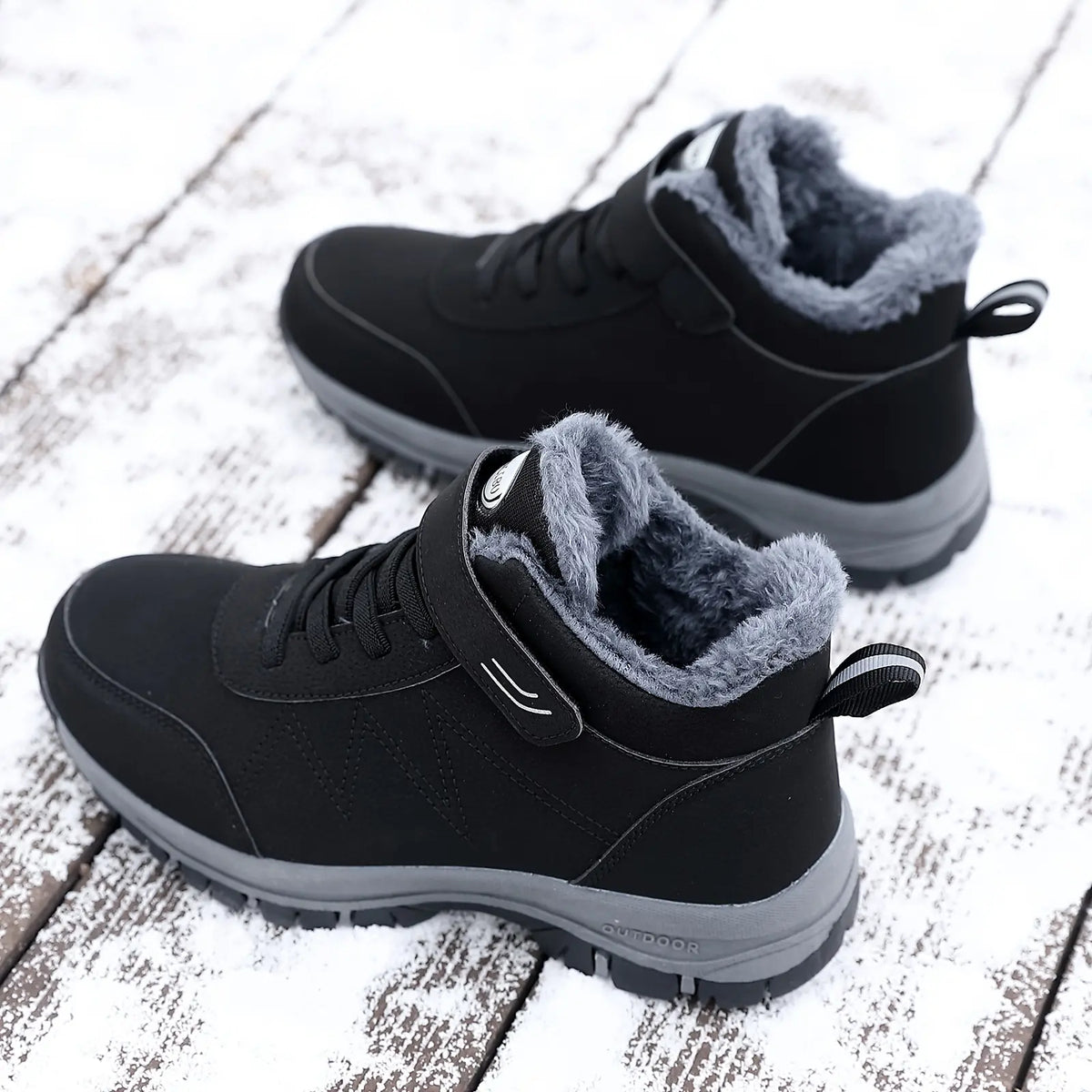 【39 – 44】【Oferta especial】Calzado de terciopelo para hombre (otoño e invierno), con puntera redondeada y forro de algodón