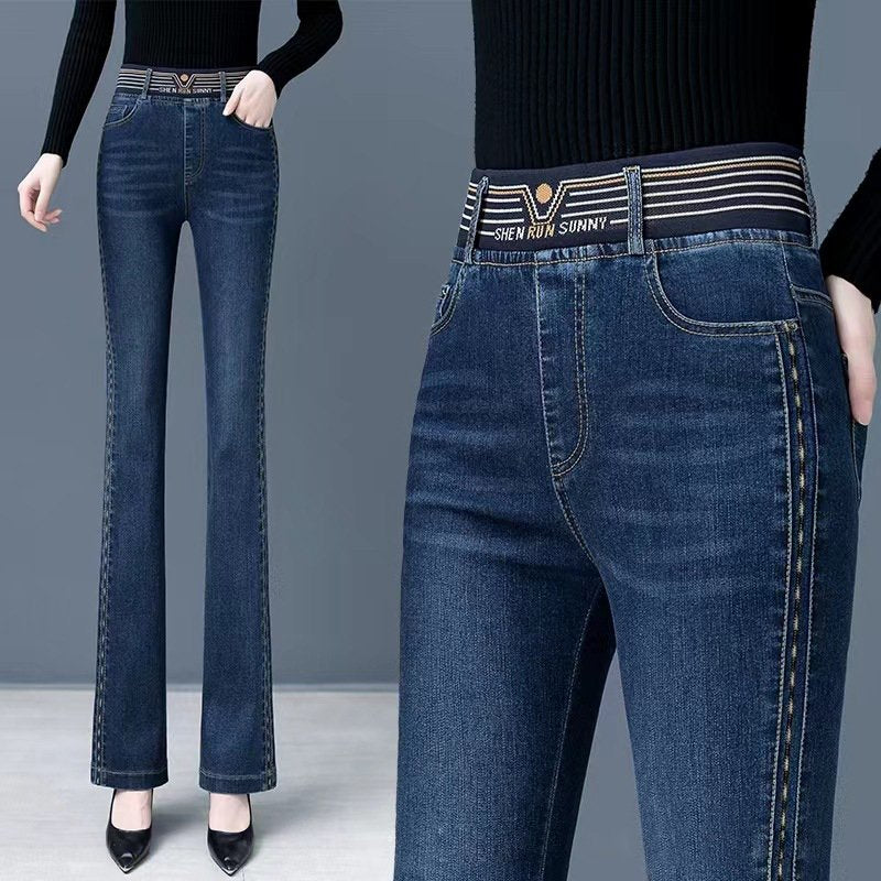 🔥【S-6XL】【Специална оферта за ново пристигане】👖Дамски еластични дънки с висока талия