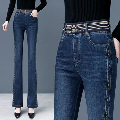 🔥【S-6XL】【Специална оферта за ново пристигане】👖Дамски еластични дънки с висока талия
