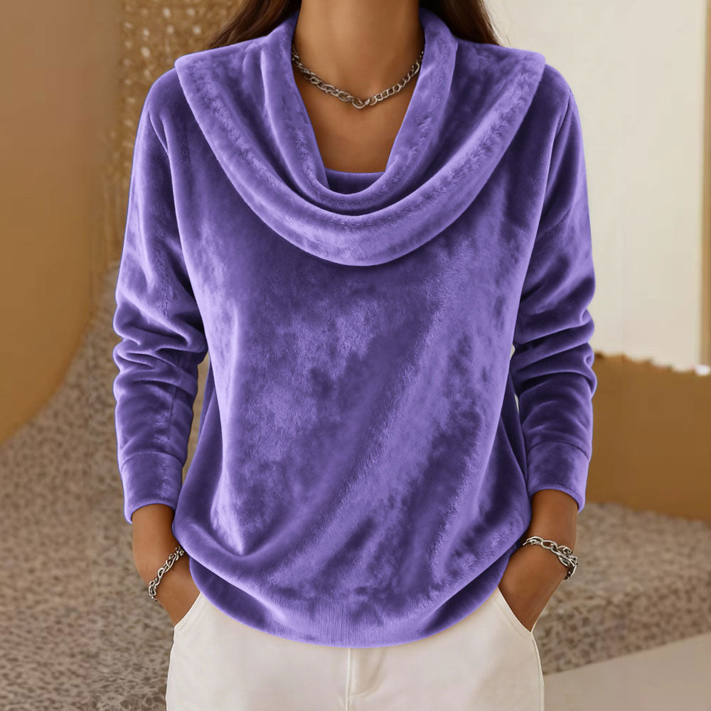 🔥🔥【Zľava 50%】【S-3XL】Nová jesenno-zimná kolekcia 2026, dámska voľná módna plyšová mikina s dlhým rukávom, jednofarebná