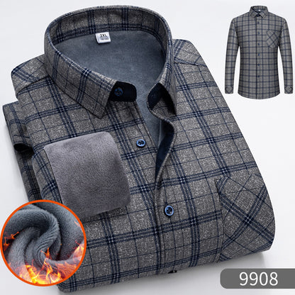 🔥Зимна разпродажба - 50% отстъпка👔Есенно-зимна топла бизнес риза с дълъг ръкав